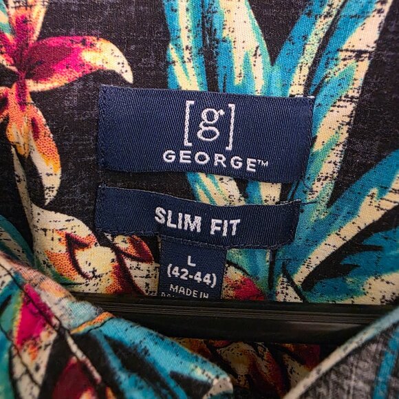 George Men's Tropical short sleeve button down shirt, size L (slim fit) - Picture 3 of 8